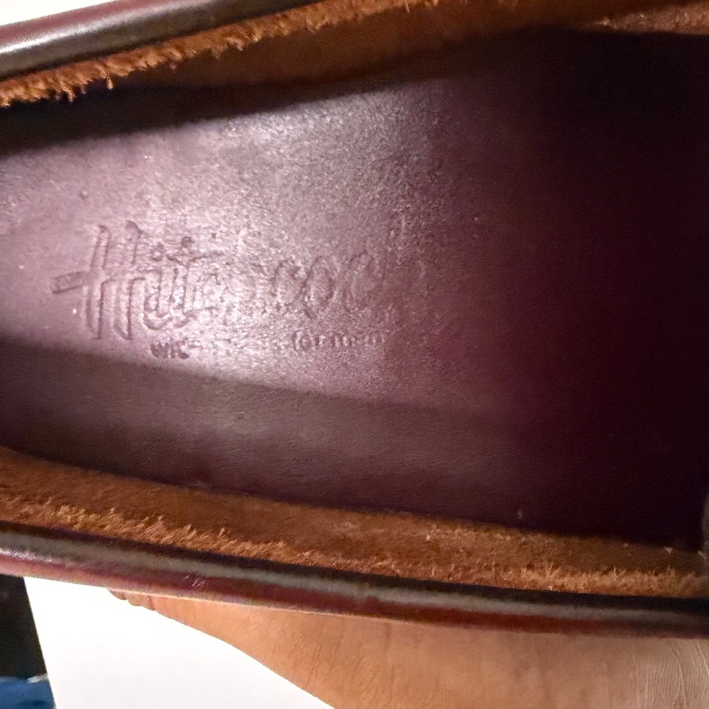 Hitchcock Wide Shoes Mens 11 6E Brown/Burgundy Leather Tassel Loafers Oxblood - Picture 6 of 7